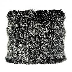 MOE'S HOME COLLECTION XU-1008-02 22 INCH LAMB FUR PILLOW, LARGE - BLACK SNOW