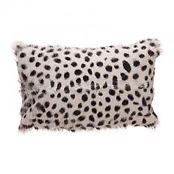 MOE'S HOME COLLECTION XU-1022-15 20 INCH SPOTTED GOAT FUR BOLSTER - LIGHT GREY