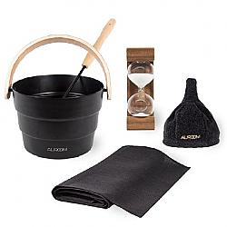 AUROOM ACCPKG-4 PAIL, LADLE, TIMER, SEAT COVERS AND HAT SAUNA ACCESSORY PACKAGE