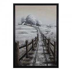 YOSEMITE 3230093 COUNTRY ROAD I- 43 INCH W X 63H WALL ART HAND PAINTED ON CANVAS, ENHANCED WITH 3D ELEMENTS, FRAMED
