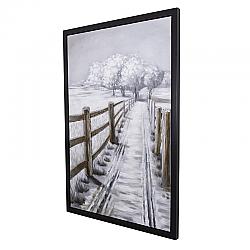 YOSEMITE 3230094 COUNTRY ROAD II- 43 INCH W X 63H WALL ART HAND PAINTED ON CANVAS, ENHANCED WITH 3D ELEMENTS, FRAMED