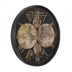 YOSEMITE CLKDD3359 26.77 INCH WEALTH OF WONDER BLACK AND GOLD ROUND WALL CLOCK