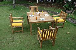 ANDERSON TEAK SET-101A WINDSOR CLASSIC 5 PIECES ARMCHAIR DINING TABLE SET