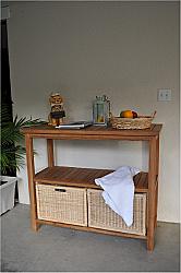 ANDERSON TEAK SPA-4720 SPA 47 INCH TOWEL CONSOLE WITH 2 SHELVES TABLE