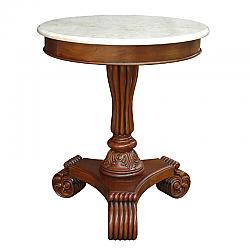 ANDERSON TEAK ST-139M BELLA 25 INCH SIDE TABLE WITH MARBLE TOP