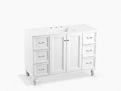 KOHLER K-99522-LG DAMASK 48 INCH TWO DOORS AND SIX DRAWERS BATHROOM VANITY CABINET WITH FURNITURE LEGS
