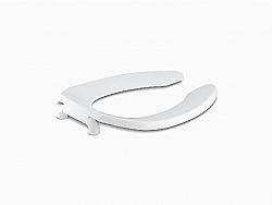 KOHLER K-4670-SA-0 LUSTRA 14 3/8 INCH ELONGATED TOILET SEAT WITH ANTI-MICROBIAL AGENT AND SELF-SUSTAINING CHECK HINGE - WHITE