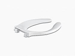 KOHLER K-4731-GC-0 STRONGHOLD QUIET-CLOSE 14 1/4 INCH ELONGATED TOILET SEAT WITH INTEGRATED HANDLE AND QUIET-CLOSE CHECK HINGE - WHITE