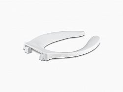 KOHLER K-4731-SA-0 STRONGHOLD 14 1/4 INCH ELONGATED TOILET SEAT WITH INTEGRATED HANDLE, SELF-SUSTAINING CHECK HINGE AND ANTI-MICROBIAL AGENT - WHITE