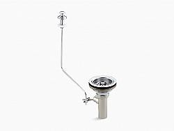 KOHLER K-8802-RL-CP DUOSTRAINER 4 1/2 INCH SINK STRAINER WITH TAILPIECE AND POP-UP DRAIN - POLISHED CHROME