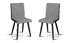 FURNITURE OF AMERICA IDF-3360SC JAYLYNN 18 INCH MID-CENTURY MODERN FABRIC UPHOLSTERED SIDE CHAIR, SET OF TWO - GRAY