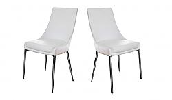 FURNITURE OF AMERICA IDF-3384WH-SC EISEN 19 1/4 INCH CONTEMPORARY FAUX LEATHER SIDE CHAIR, SET OF TWO - WHITE