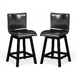 FURNITURE OF AMERICA IDF-3433PC CALLAWAY 18 INCH CONTEMPORARY SWIVELS COUNTER HEIGHT CHAIR, SET OF TWO - BLACK