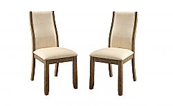 FURNITURE OF AMERICA IDF-3461SC BESANCON 19 INCH CONTEMPORARY PADDED SIDE CHAIR, SET OF TWO - BEIGE