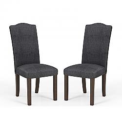 FURNITURE OF AMERICA IDF-3539DG-SC ZEKE 26 INCH TRANSITIONAL UPHOLSTERED SIDE CHAIR, SET OF TWO - DARK GRAY