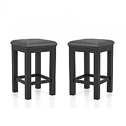 FURNITURE OF AMERICA IDF-3775BC EMBREE 15 1/4 INCH PADDED COUNTER HEIGHT STOOL, SET OF TWO - BLACK AND GRAY