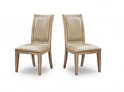 FURNITURE OF AMERICA IDF-3786SC EDGEWATER 21 INCH PADDED SIDE CHAIR, SET OF TWO - NATURAL TONE AND BEIGE