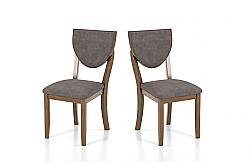 FURNITURE OF AMERICA IDF-3787SC RAVEN 20 1/2 INCH PADDED SIDE CHAIR, SET OF TWO - WALNUT AND DARK CHOCOLATE