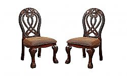 FURNITURE OF AMERICA IDF-3186-SC BEAU 22 INCH TRADITIONAL PADDED SIDE CHAIR, SET OF TWO
