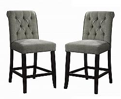 FURNITURE OF AMERICA IDF-3564-PC MARYNDA 20 INCH TRANSITIONAL BUTTON TUFTED COUNTER HEIGHT CHAIR, SET OF TWO