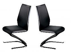 FURNITURE OF AMERICA IDF-3650-SC AMIA 18 INCH CONTEMPORARY FAUX LEATHER SIDE CHAIR, SET OF TWO