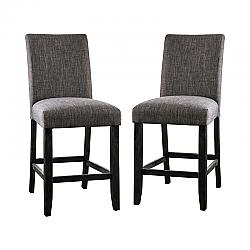 FURNITURE OF AMERICA IDF-3736-PC SHIELLE 19 INCH RUSTIC PADDED COUNTER HEIGHT CHAIR, SET OF TWO