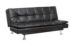 FURNITURE OF AMERICA IDF-2677BK VAIL 73 INCH CONTEMPORARY FAUX LEATHER TUFTED FUTON - BLACK