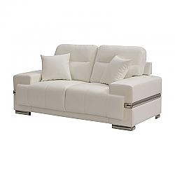 FURNITURE OF AMERICA IDF-6411WH-LV ONLEY 73 INCH CONTEMPORARY FAUX LEATHER TUFTED LOVESEAT - WHITE
