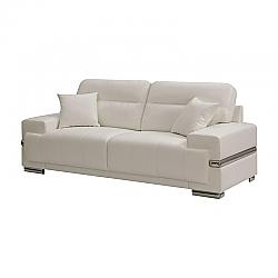 FURNITURE OF AMERICA IDF-6411WH-SF ONLEY 89 1/2 INCH CONTEMPORARY FAUX LEATHER TUFTED SOFA - WHITE