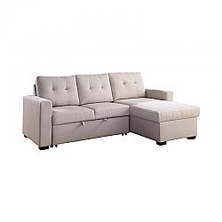 FURNITURE OF AMERICA IDF-6985LG-SEC JACO 93 1/8 INCH CONTEMPORARY TUFTED SECTIONAL - LIGHT GRAY