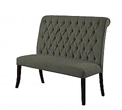 FURNITURE OF AMERICA IDF-3564GY-BN GRACIE 47 1/2 INCH TRANSITIONAL BUTTON TUFTED DINING BENCH - GRAY