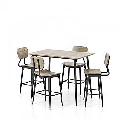 FURNITURE OF AMERICA IDF-3839-PT-5PK SHANDRY FIVE-PIECE COUNTER HEIGHT DINING SET