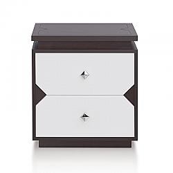 FURNITURE OF AMERICA HFW-1663C4 NOUVEL 19 3/4 INCH CONTEMPORARY 2-DRAWER END TABLE - WALNUT AND WHITE