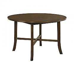 FURNITURE OF AMERICA IDF-3148RT MARCAN 47 1/4 INCH TRANSITIONAL ROUND DINING TABLE - BURNISHED OAK