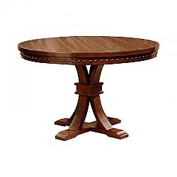 FURNITURE OF AMERICA IDF-3437RT MONTE 48 INCH TRANSITIONAL ROUND DINING TABLE - DARK OAK