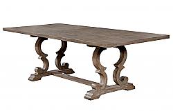 FURNITURE OF AMERICA IDF-3577T VENNA 90 INCH RUSTIC TRESTLE DINING TABLE - NATURAL TONE