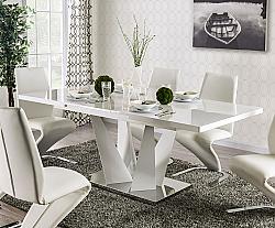 FURNITURE OF AMERICA IDF-3742T SOHOLI 78 INCH CONTEMPORARY DINING TABLE - WHITE AND CHROME