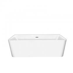 VANITY ART VA6813B 59 1/8 INCH FREESTANDING ACRYLIC SOAKING BATHTUB WITH POLISHED CHROME SLOTTED OVERFLOW AND POP-UP DRAIN - WHITE