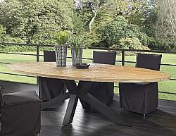 PADMA'S PLANTATION OL-CHI13-110 CHIARA 110 3/4 INCH OUTDOOR RECLAIMED TEAK OVAL DINING TABLE - NATURAL