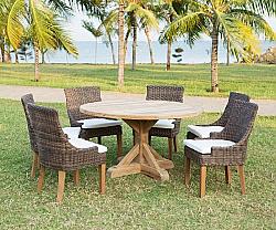 PADMA'S PLANTATION OL-XEN13-54R XENA 55 1/8 INCH OUTDOOR RECLAIMED TEAK ROUND DINING TABLE - NATURAL