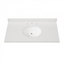 AVANITY EUT43WT 43 INCH ENGINEERED STONE TOP WITH SINGLE OVAL SINK CUTOUT - WHITE