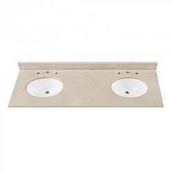 AVANITY SUT61CM 61 INCH STONE TOP WITH DOUBLE OVAL SINK CUTOUT - CREMA MARFIL MARBLE