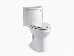 KOHLER K-3946-RA ADAIR COMFORT HEIGHT 28 5/8 INCH ONE-PIECE ELONGATED 1.28 GPF CHAIR-HEIGHT TOILET WITH RIGHT-HAND TRIP LEVER AND QUIET-CLOSE SEAT
