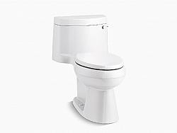 KOHLER K-3619-RA CIMARRON COMFORT HEIGHT 29 5/8 INCH ONE-PIECE ELONGATED 1.28 GPF CHAIR HEIGHT TOILET WITH RIGHT-HAND TRIP LEVER AND QUIET-CLOSE SEAT