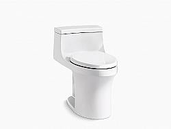 KOHLER K-5172-RA SAN SOUCI COMFORT HEIGHT 27 7/8 INCH ONE-PIECE COMPACT ELONGATED 1.28 GPF CHAIR HEIGHT TOILET WITH RIGHT-HAND TRIP LEVER AND QUIET-CLOSE SEAT