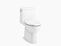 KOHLER K-78080 REACH COMFORT HEIGHT 28 5/8 INCH ONE-PIECE COMPACT ELONGATED 1.28 GPF CHAIR HEIGHT TOILET WITH QUIET-CLOSE SEAT