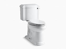 KOHLER K-3837-RA DEVONSHIRE COMFORT HEIGHT 29 1/4 INCH TWO-PIECE ELONGATED 1.28 GPF CHAIR HEIGHT TOILET WITH RIGHT-HAND TRIP LEVER