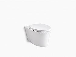 KOHLER K-6299 VEIL 21 INCH WALL-HUNG COMPACT ELONGATED DUAL-FLUSH TOILET WITH QUIET-CLOSE SEAT