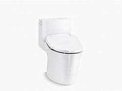 KOHLER K-1381-HC-0 VEIL 28 3/8 INCH ONE-PIECE ELONGATED DUAL-FLUSH TOILET WITH SKIRTED TRAPWAY AND CONCEALED CORDS - WHITE