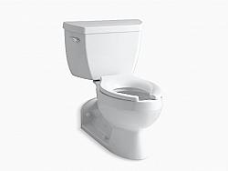 KOHLER K-3554 BARRINGTON 29 1/2 INCH TWO-PIECE ELONGATED 1.6 GPF TOILET WITH PRESSURE LITE FLUSHING TECHNOLOGY AND LEFT-HAND TRIP LEVER